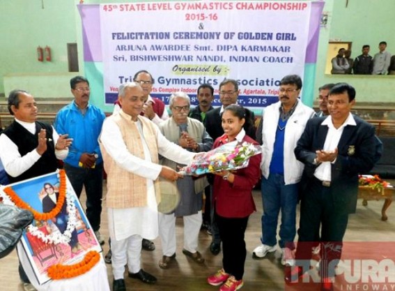 Tripura Gymnastics Association felicitates the Golden Girl of Tripura Tripura Gymnastics Association felicitates the Golden Girl of Tripura